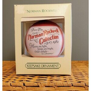 Norman Rockwell Ornament, Hallmark Keepsake Ornament 1982, Satin Ornament